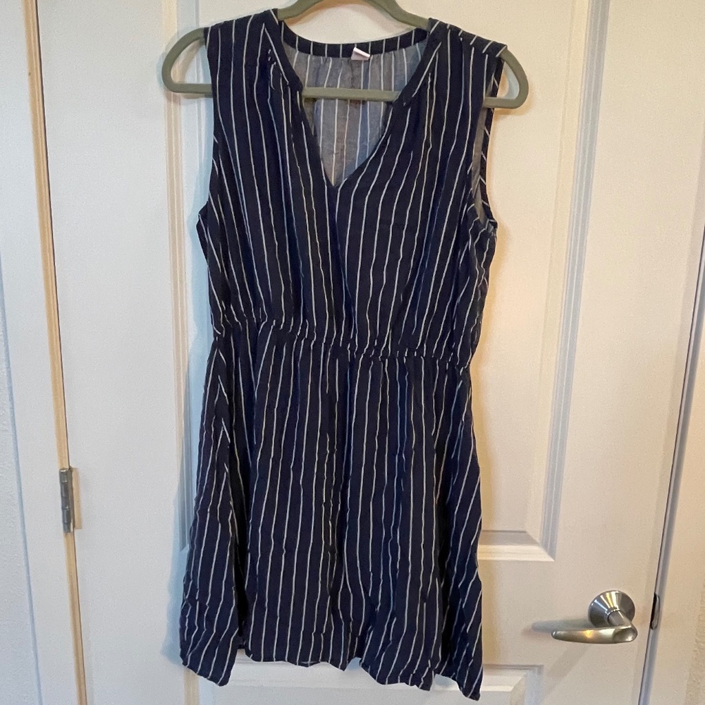 Blue and White Striped Sun Dress